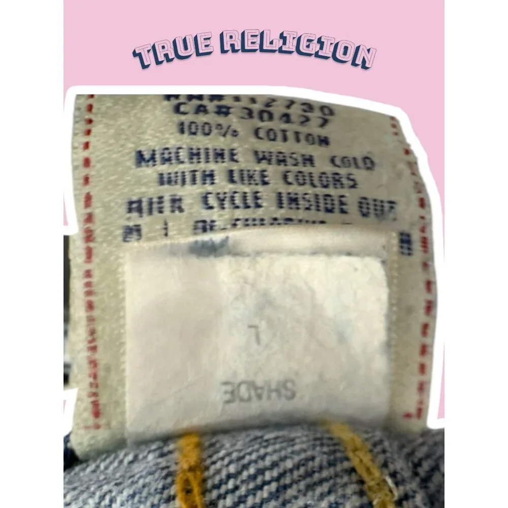 True Religion Womens Jeans 27 Blue Denim Made In USA 100% Cotton - Picture 6 of 16